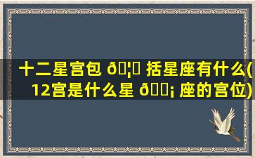 十二星宫包 🦈 括星座有什么(12宫是什么星 🐡 座的宫位)